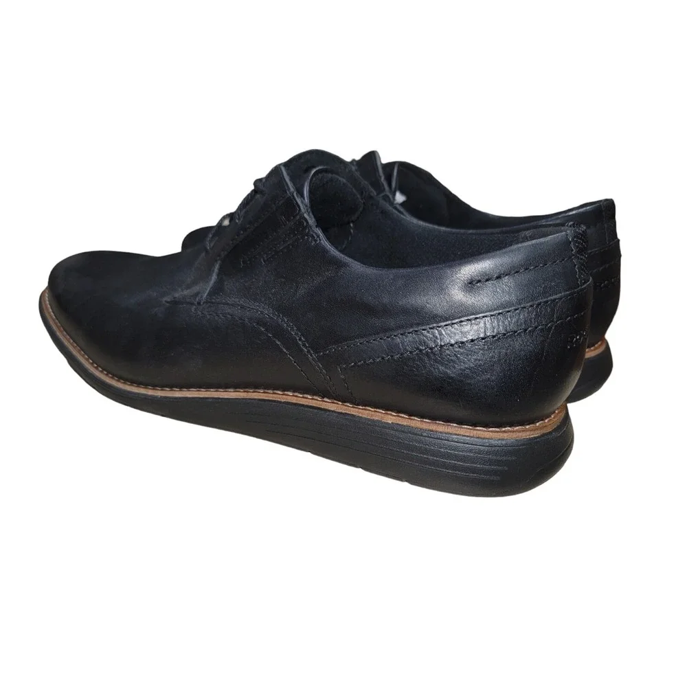 Rockport Total Motion Mens Black Leather Plain Toe Derby Dress Shoes‎ Size 11 M